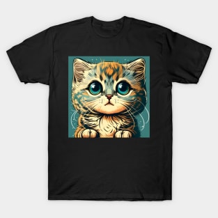 Kitten Colorful Art Gifts for Cat Lovers, Cat Dad, Cat Mom T-Shirt